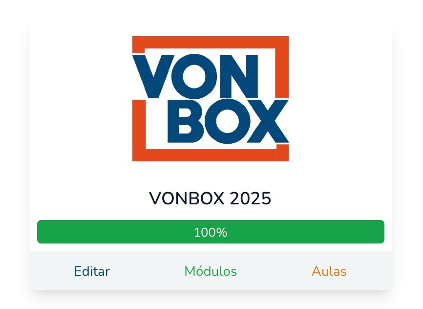 Lista de cursos EAD na VonBox