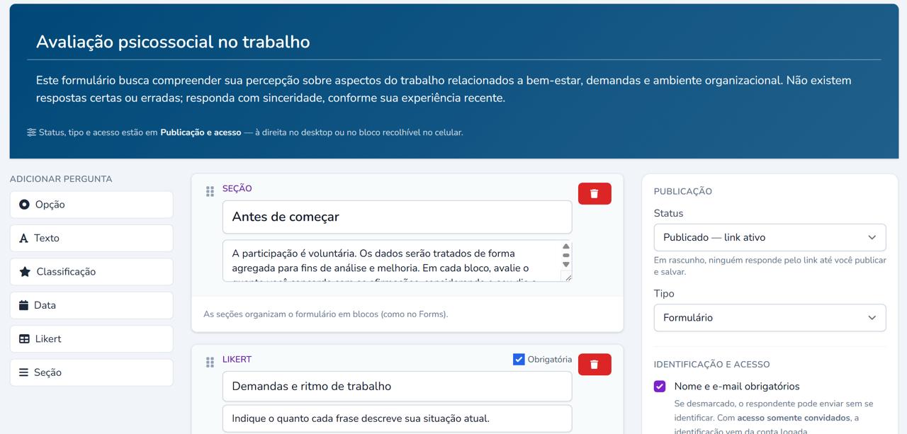 Formulário público VonBox aberto no navegador